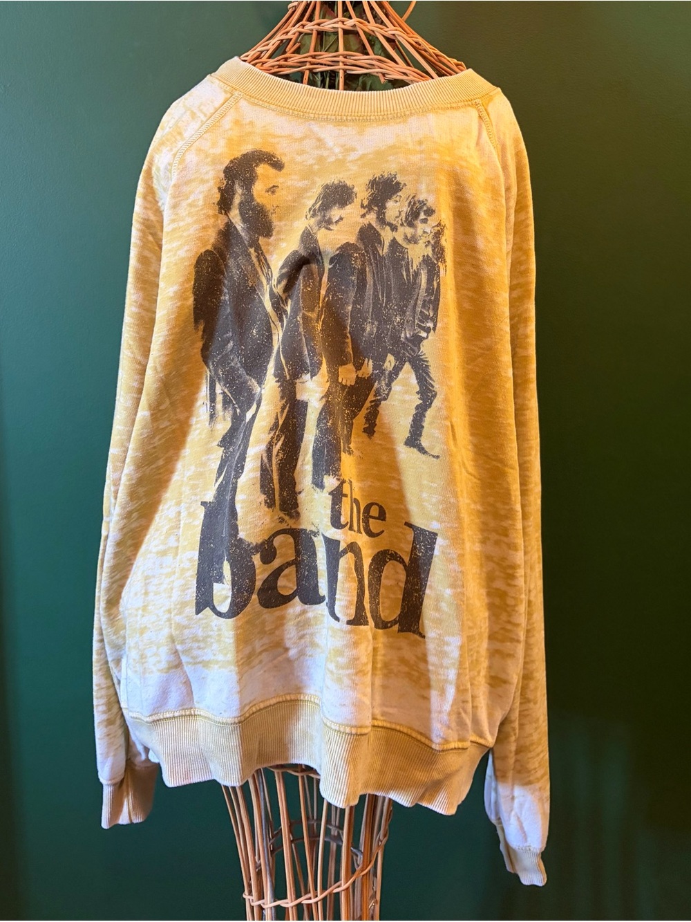 Karma Yellow Crewneck Sweatshirt with 'The Band' Graphic